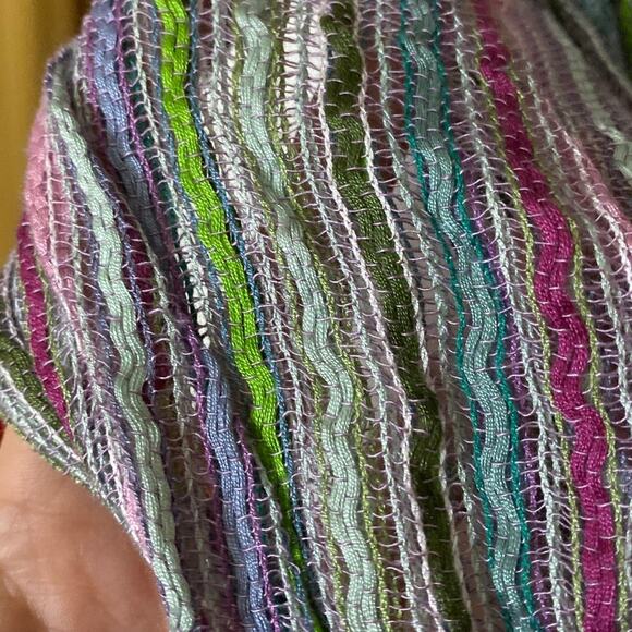 NEW Infinity Scarf by ECO Rising Tide Pink Teal Multicolor Boho Striped Hippie - Picture 7 of 10